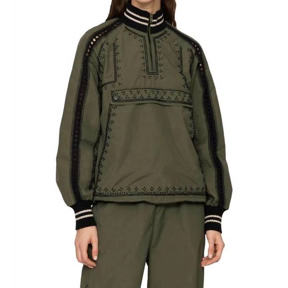 SEA Jackets & Blazers - NEW SEA mille embroidery windbreaker top in olive